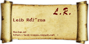 Leib Rózsa névjegykártya